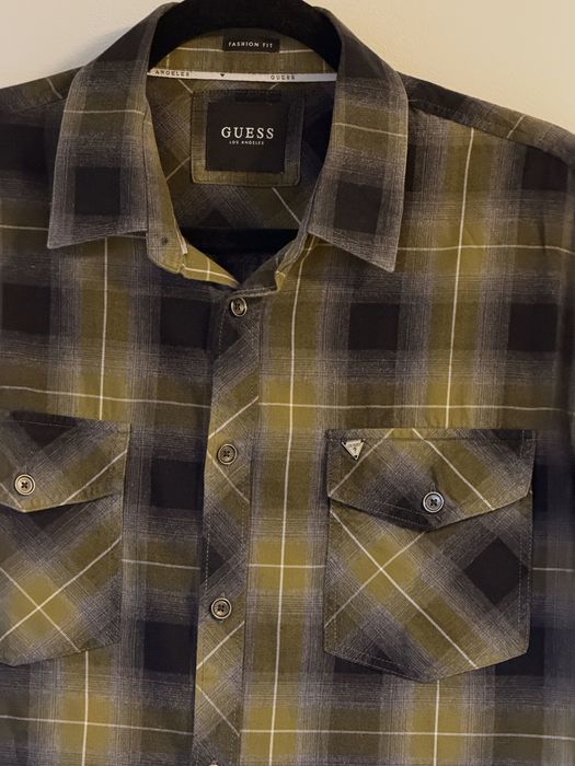 Сорочка чоловіча guess у клітинку, хакі