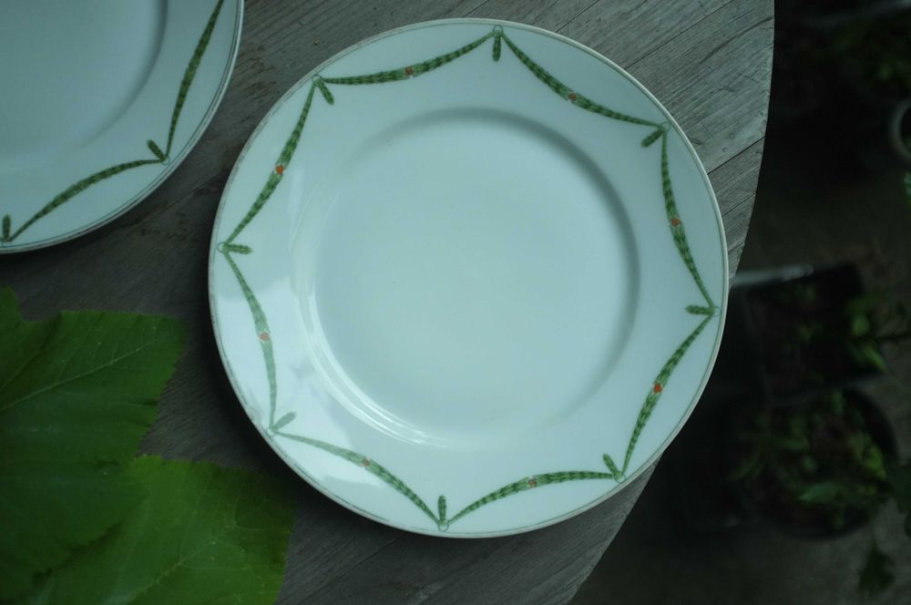 3 przedwojenne talerze art deco empire Tettau Bawaria Prussia