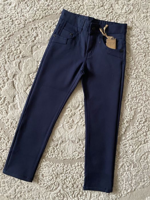 Теплі класичні темно-сині брюки штани на хлопчика фліс 116 -158