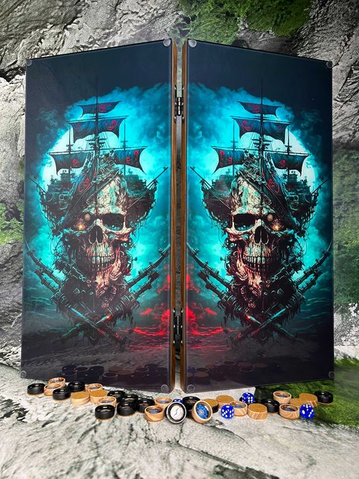 Нарди "Піратський Вітрильник" — естетика хвиль у дереві та склі