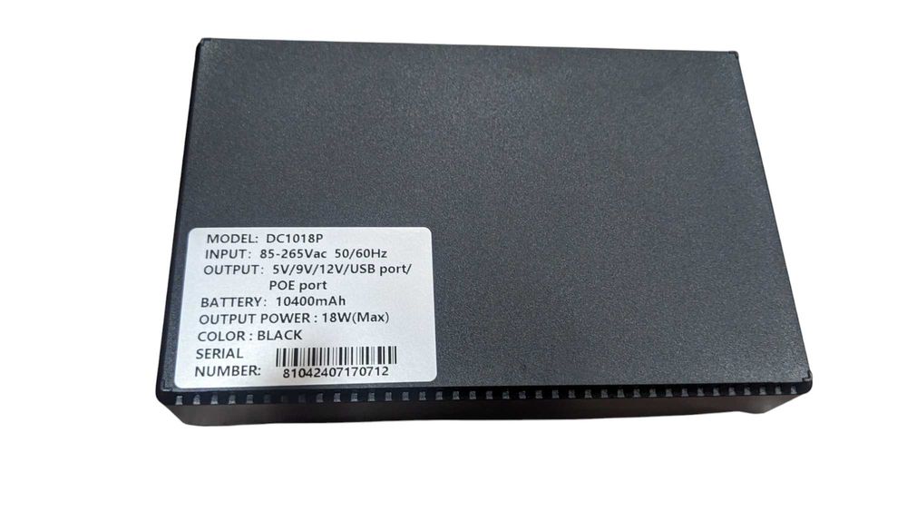 ИБП для роутера, UPS DC1018P, 10400 mAh 18W, терминала, 5V/9V/12V POE