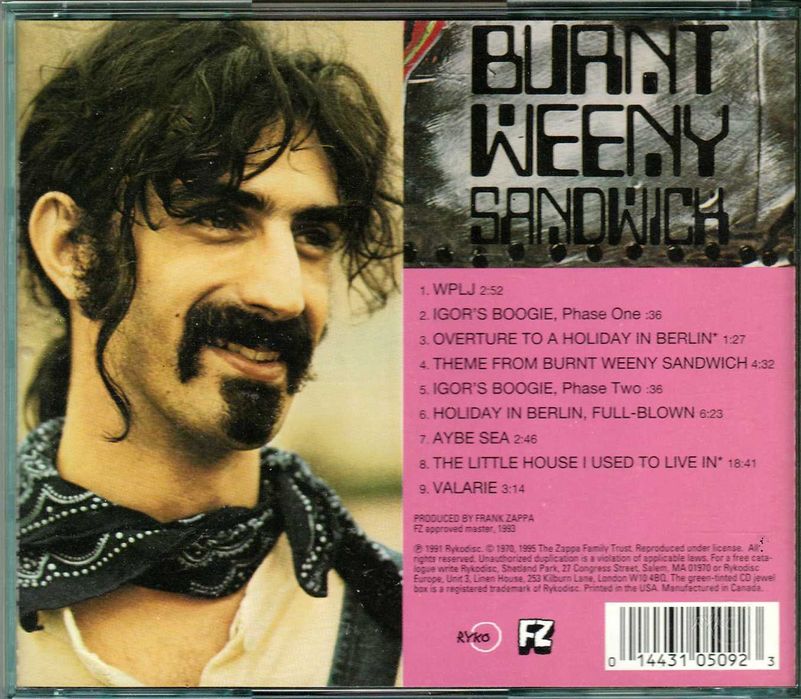 CD Frank Zappa/The Mothers Of Invention - Burnt Weeny Sandwich