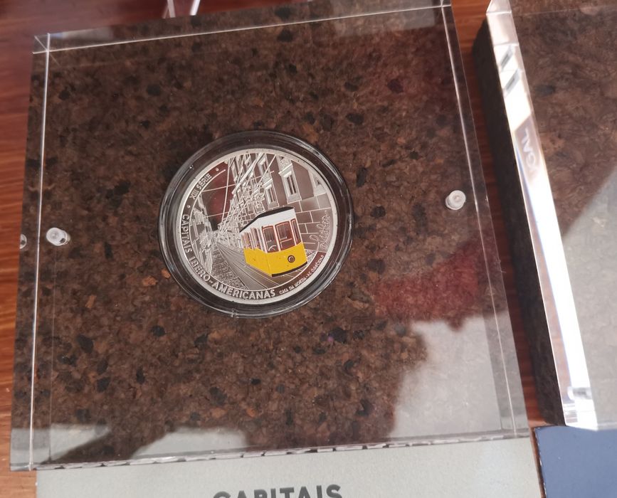 Moeda em prata capitais Ibero-Americanas - elétrico Lisboa