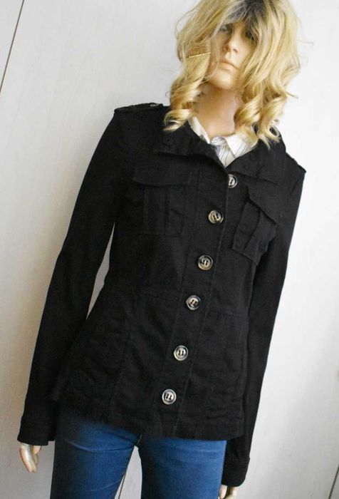 Kurtka 36 S bawełniana ramoneska wiosenna katana czarna damska cienka