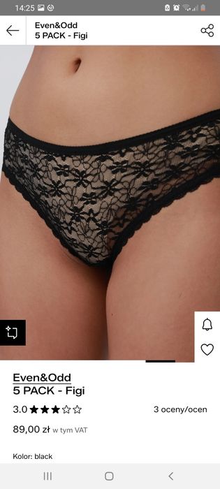 Figi damskie czarne S even&odd