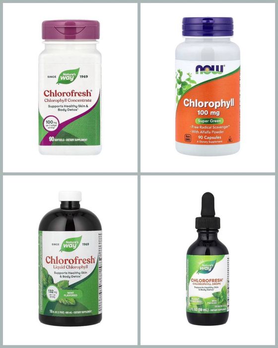 Nature´s Way, Chlorofresh, Now foods, хлорофіл в капсулах, в краплях, рідкий