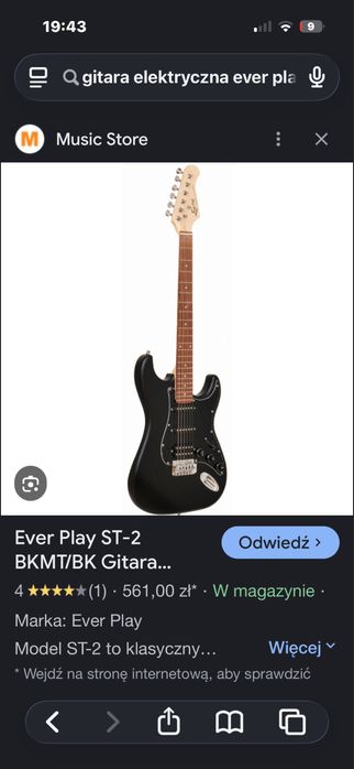 gitara elektryczna Everplay + wzmacniacz