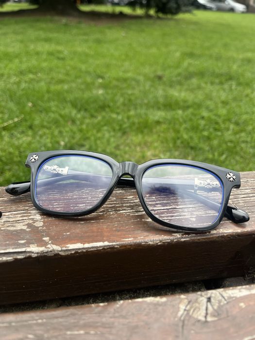 Czarne Okulary w stylu chrome hearts