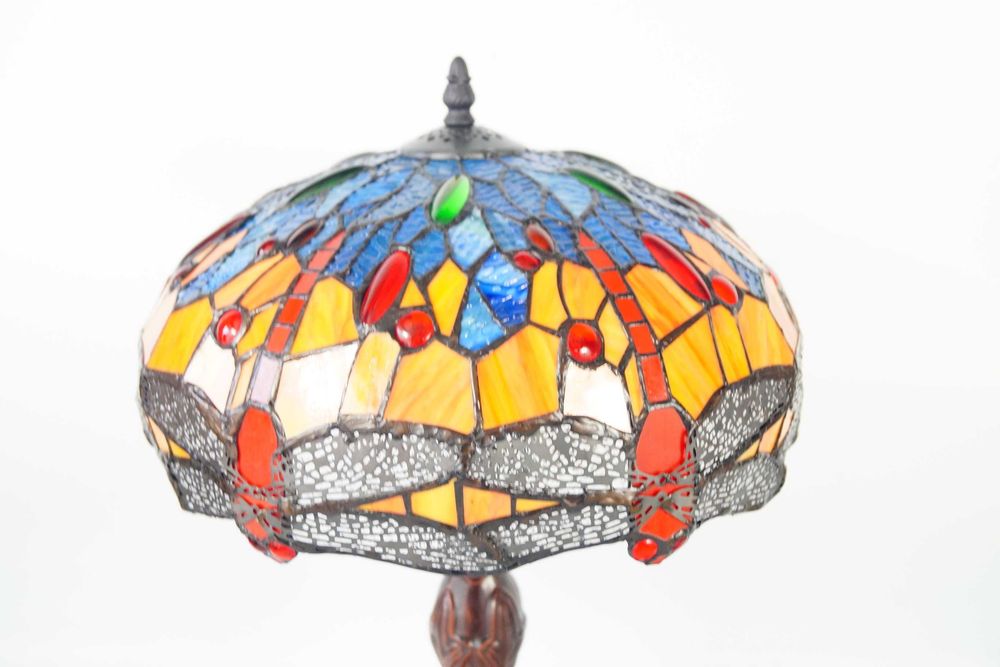 Lampka witrażowa piękne kolory styl tiffany biuro gabinet 3