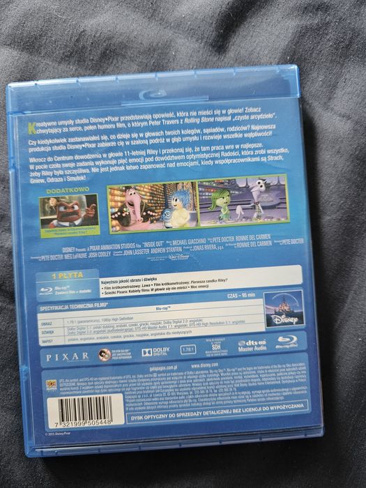 Film Blu-ray w głowie się nie mieści Pixar