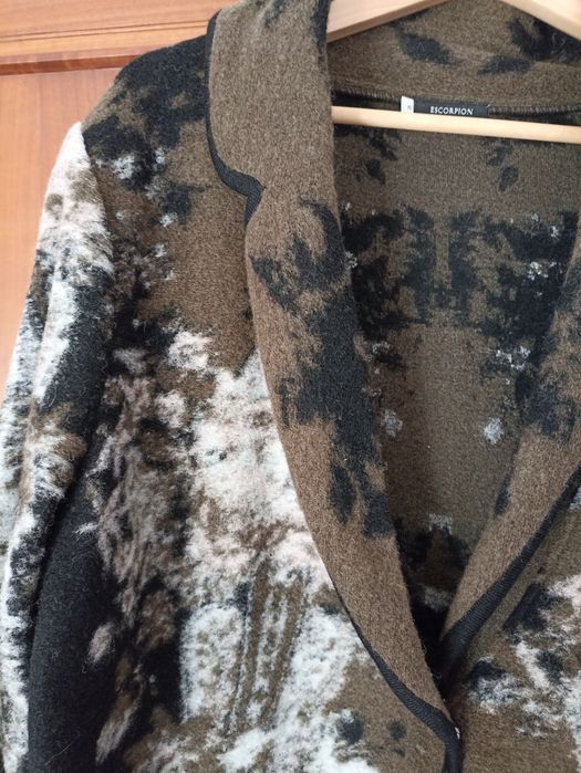 Casaco de lã Escorpion cinza e verde mesclados XL