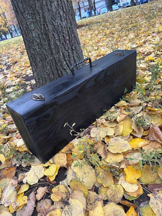 Набір шампурів в кейсі  шашличний набір   подарунок чоловіку   КВАРТЕТ