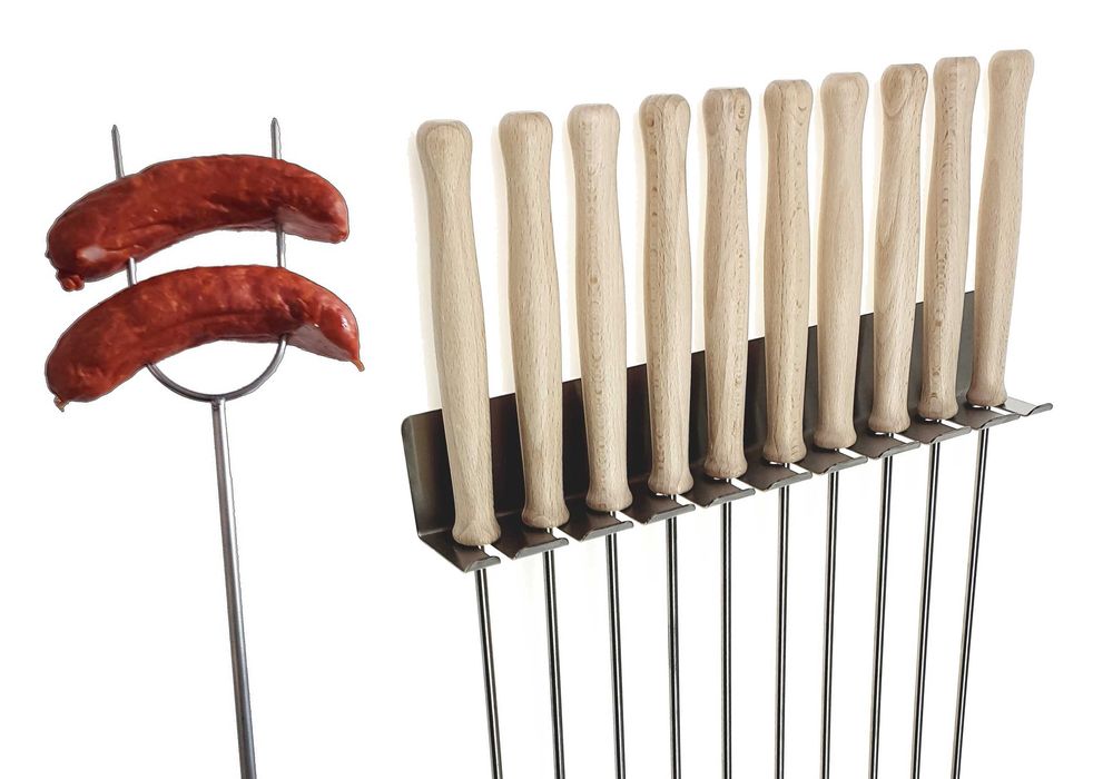 Kije na ognisko do kiełbasek widełki kijki ogniskowe nierdzewne typ WP