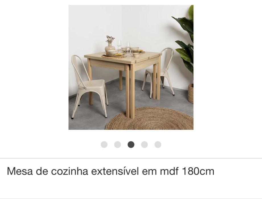 Mesa extensivel HOMA em MDF 78*90*90/180