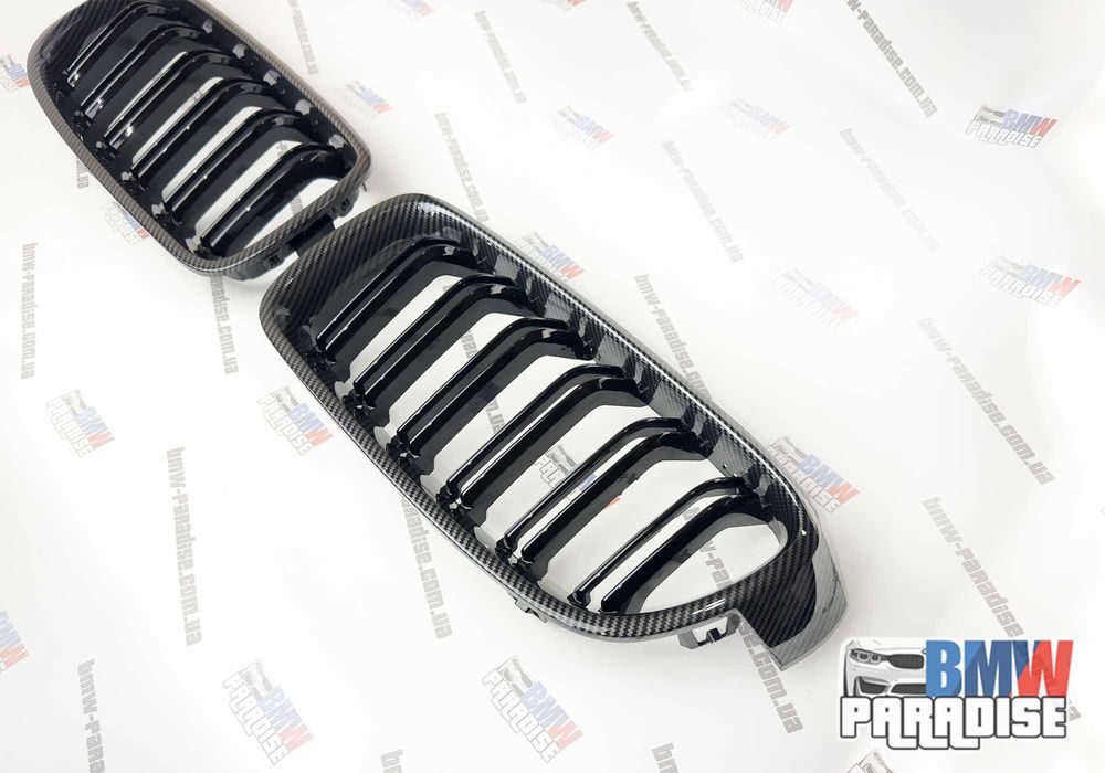 УЦЕНКА! Двойная решетка радиатора БМВ Ф30 карбон М-стиль