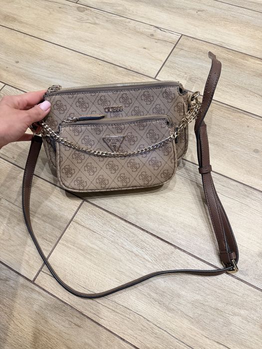 Бежева коричнева сумочка сумка guess