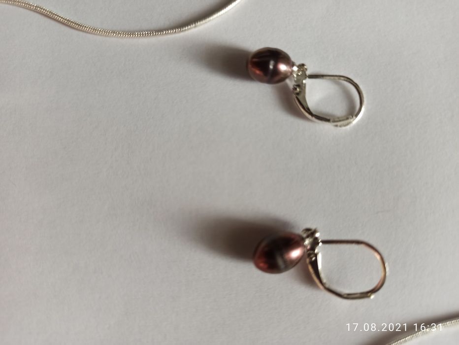 Бижутерия Ив Роше, цветной натуральный культивированный жемчуг, гарнит