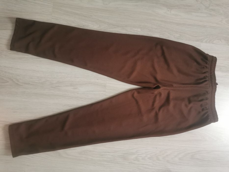 Spodnie brązowe S 36 czekoladowe luźne