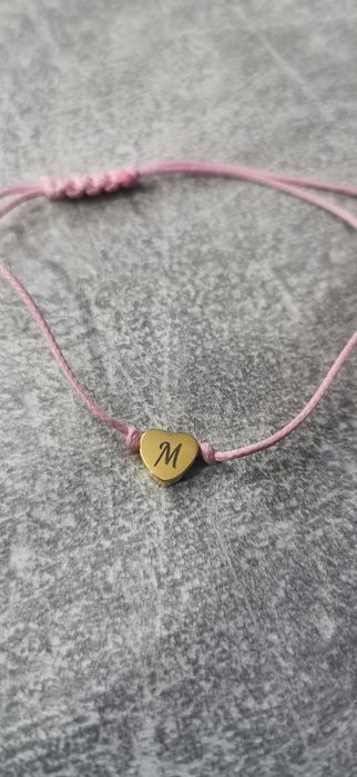 Bransoletka z serduszkiem i litera M