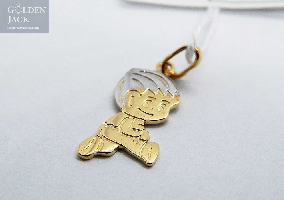 Złota zawieszka wisiorek Chłopiec Bobasek Nene złoto p. 585 waga 1,08g