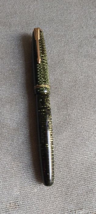 Caneta Tinteiro Verde Esmeralda PARKER VACUMATIC 1930 c/ Aparo Ouro (Impecável)