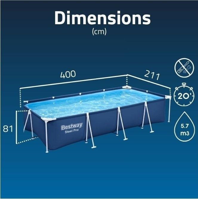 Piscina bestway steel pro 4.00m x 2.11m