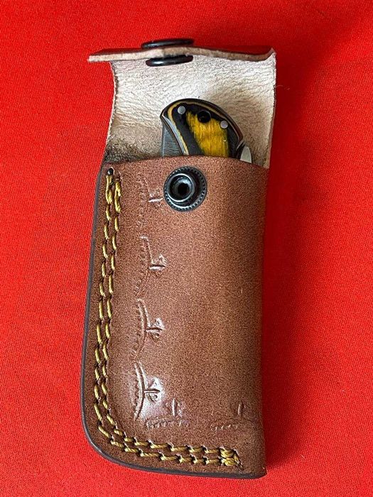 Пакистанский складной нож из Дамасской стали с чехлом