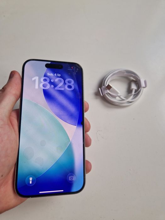 Iphone 15 Pro 100% Kondycji Baterii White Titanium Warszawa