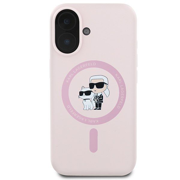 Karl Lagerfeld KLHMP16MSCMKCRHP iPhone 16 Plus 6.7" różowy/pink hardcase Silicone Karl&Choupette Ring MagSafe