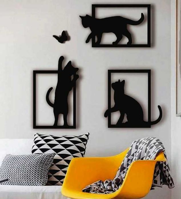 Kit Decoração de Parede Gatos