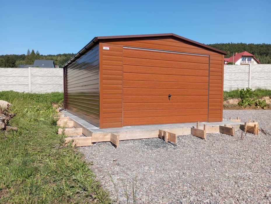 Garaż blaszany blaszak dach dwuspad 4x5 drewnopodobny PRODUCENT