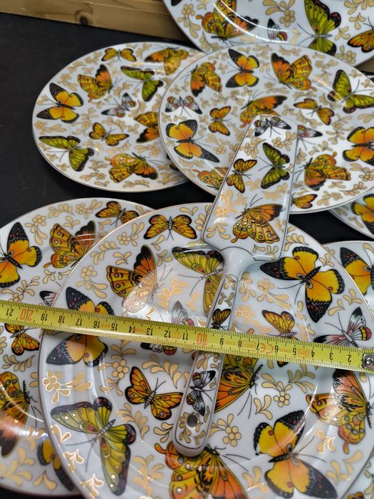 Jogo Pratos Borboletas - Porcelana