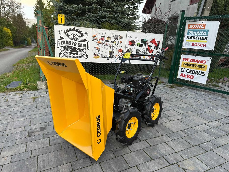 Wozidło spalinowe transporter Cedrus TR300 taczka 4x4 wywrotka wynajem