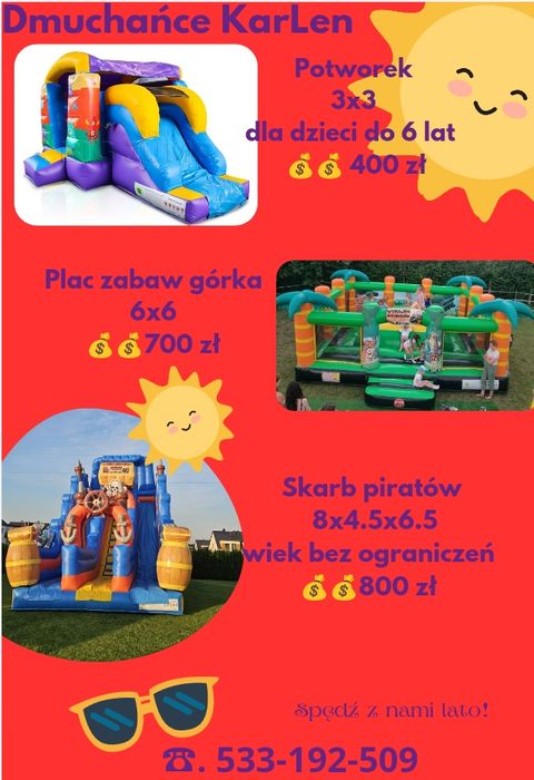 Dmuchaniec dmuchana zjeżdżalnia zamek dmuchany skakaniec