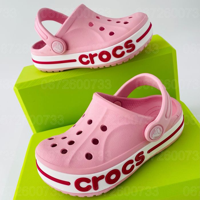 Крокси дитячі Crocs Bayaband candy pink крокси  рожеві пудра