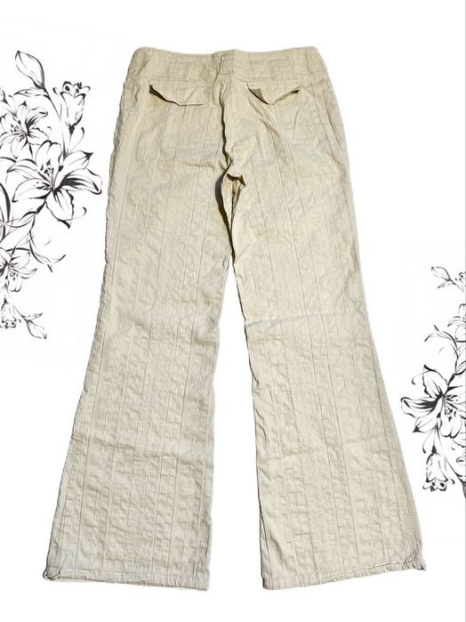 Літні Кльош штани Linen Summer Pants Y2K Palm Beach Flared Cream opium archive custom rap