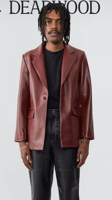 Deadwood Bradley India Blazer kurtka marynarka skóra naturalna red