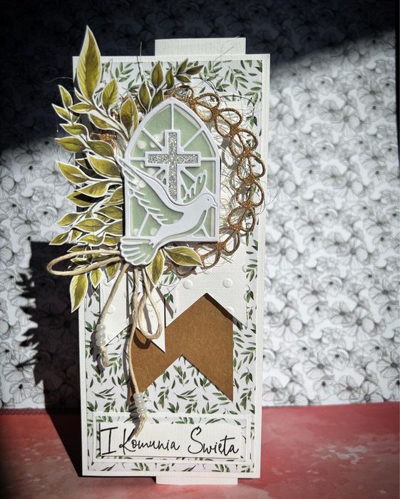 Kartka komunia chłopiec dziewczynka ręcznie robiona w pudełku handmade