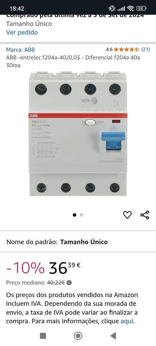 Diferencial trifásico 40A