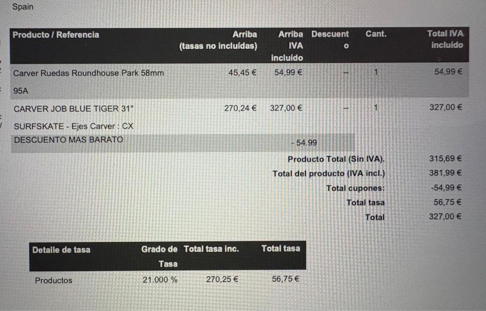 Carver surfskate 31” Jamie O’Brien -CX Trucks