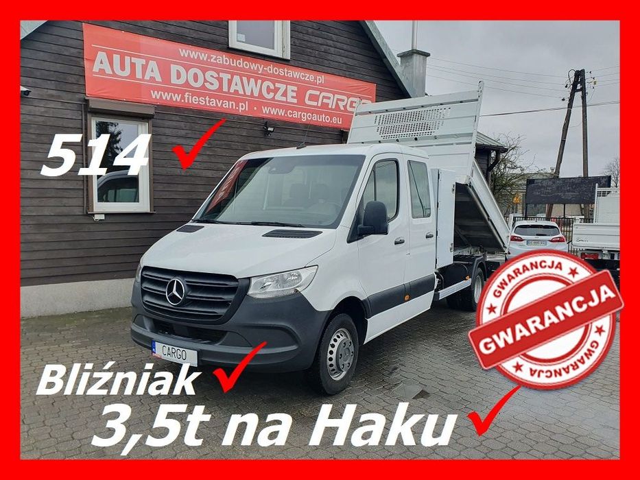 Mercedes-Benz Sprinter  514 2,2 140KM Wywrotka Doka *3,5t na Haku* Bliźniak Klima Tempomat/