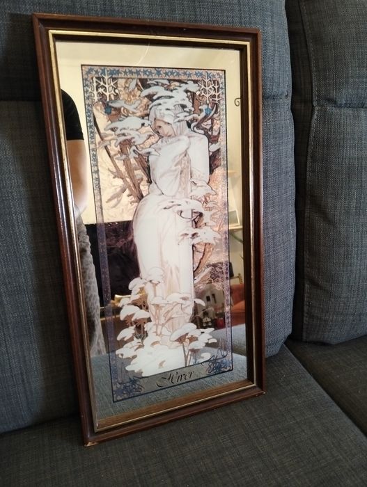 Quadro espelho Mucha Inverno