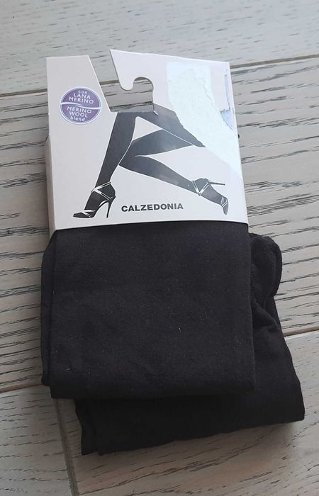CALZEDONIA 1/2 S 36 wełna merynosów rajstopy damskie