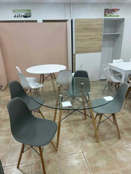Mesa redonda de cristal