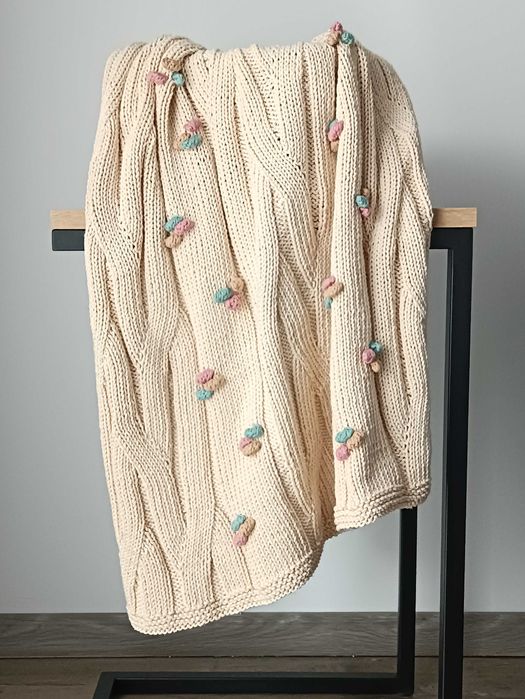 Handmade Kocyk dla niemowląt (kolor śmietanka)