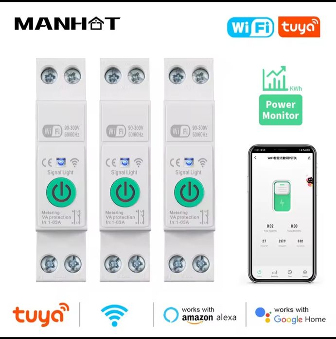 Розумний wi-fi лічильник електроенергії з функцією реле напруги tongou