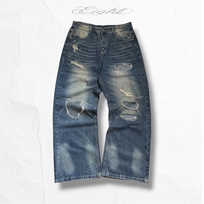Archive bootcut distressed washed jeans джинси буткат кльош прямі washed straight falred loose fit архив дистрес y2k клеш прямые стрейт erd opium