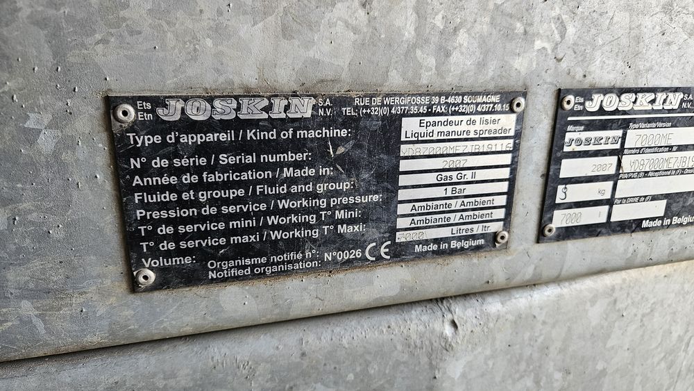 Beczkowóz, beczka asenizacyjna Joskin Modulo 2, 7000l