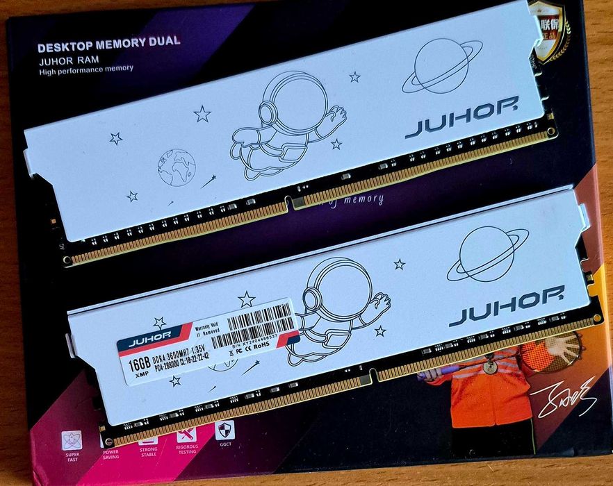 Оперативна пам’ять Juhor White DDR4 32Gb Kit (2x16) 3600MHz CL18 (Б/в)