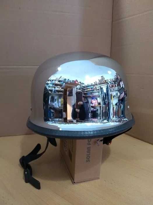 NOWY!!! kask, niemiecki otwarty orzeszek na czopera chrom german